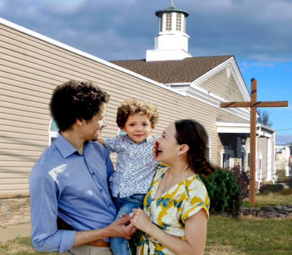 International couple with their son