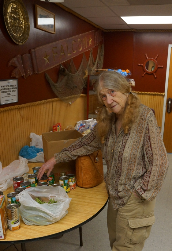 Frances setting out the food