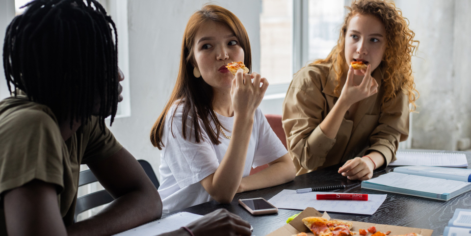 Women Feeding on the Word... and Pizza